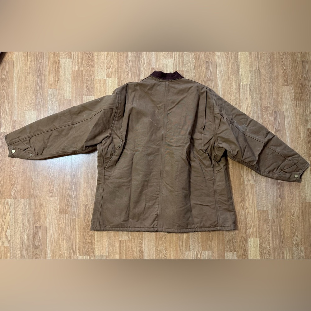 Vintage Carhartt Jacket Duck Canvas Quilt Lined Barn Chore Coat Size 54 Regular - Picture 4 of 15
